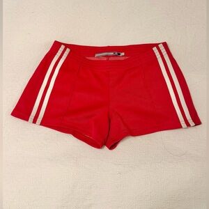 TNA Red Athletic Shorts with White Stripes